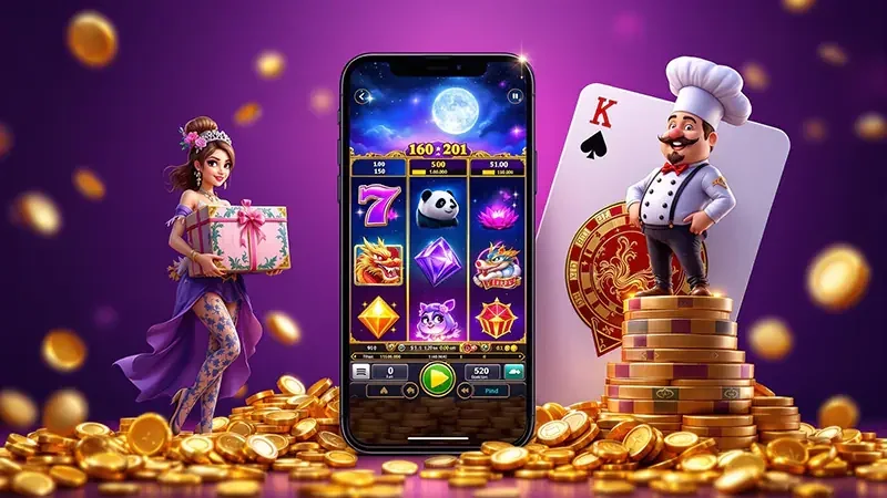 Reel slot digital dengan simbol bonus pada MPO500